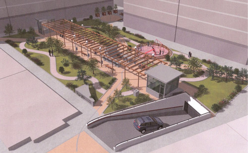 Aparcamiento subterrÃ¡neo para residentes y plaza pÃºblica. Calle Bismuto.