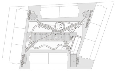 Aparcamiento subterrÃ¡neo para residentes y plaza pÃºblica. Calle Bismuto.