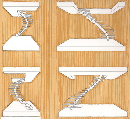 Escalera helicoidal en acero para chalet en El Escorial.
