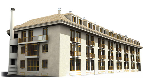 Edificio entre medianerias de 61 viviendas en Calle Quipo de Llano. Pozuelo de Calatrava.